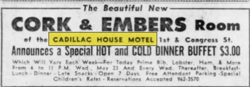 Cadillac House Motel - May 1962 Ad